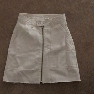 White high waisted denim skirt